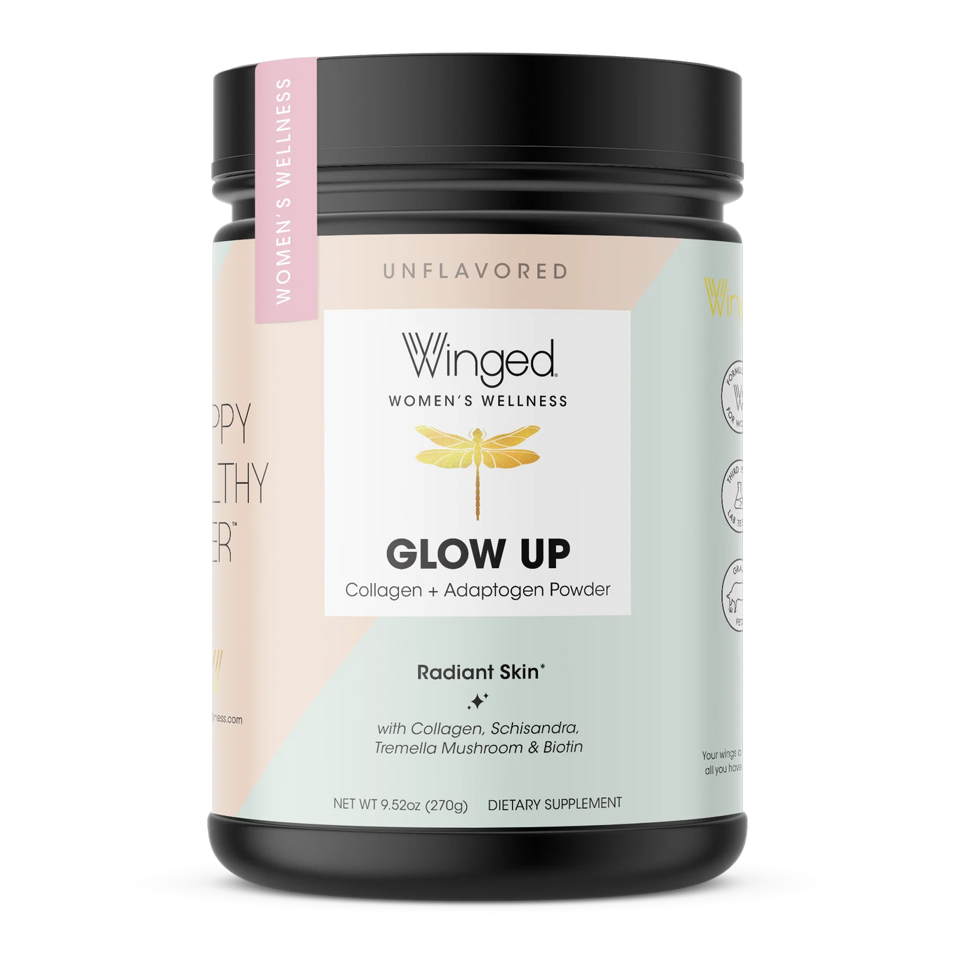 Glow Up Collagen & Stress Drink Mix Powder, 9.7 oz.