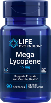 Life Extension Mega Lycopene Prostate Health arterial Health antioxidant Defense Gluten-Free Non-GMO 90 softgels