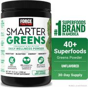 Force Factor Smarter Greens Daily Wellness Greens Powder for Gut Health and Energy, 30 Servings