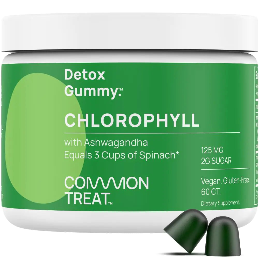 BOD Chlorophyll Gummies for Energy Immune Support Skin Health Internal Deodorant Fresh Breath with Ashwagandha Vegan Gluten Free Sugar Free 75mg per Serving Apple 60 Servings